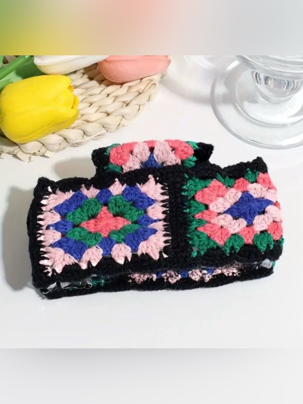 Boho Crochet Hair Claw Clip